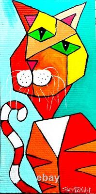 ORIGINAL Pop Art TEQUILA SENORITA PAINTING 12x 21 SWARTZMILLER DNA SIGNED wall