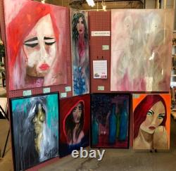 ORIGINAL Pop Art TEQUILA SENORITA PAINTING 12x 21 SWARTZMILLER DNA SIGNED wall