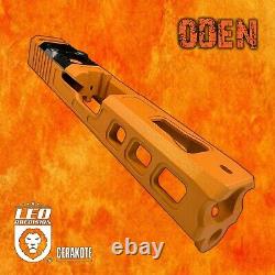 Oden Stripped Upper Slide for Glock 19 in Tequila Sunrise + Black RMR Gens 1-3