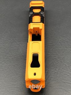 Oden Stripped Upper Slide for Glock 19 in Tequila Sunrise + Black RMR Gens 1-3