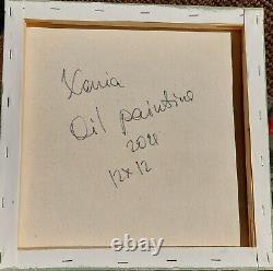 Oil original still life painting on canvas size 12x12 inches Tequila with lime