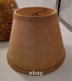 Olmeca Tequila Vintage Pottery Tiki 2 Face Table Lamp With Shade