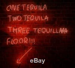 One Tequila, Two Tequila, Three Tequila, Floor! NEON ART LIGHT GLASS SIGN/LAMP