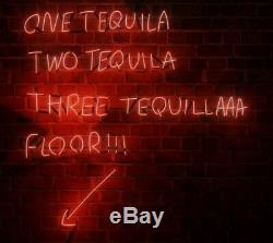 One Tequila, Two Tequila, Three Tequila, Floor! NEON ART LIGHT GLASS SIGN/LAMP