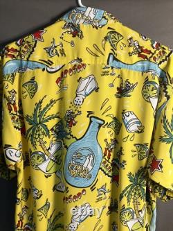 Original Vintage Sammy Hagar CABO WABO Tequila Blue Bottle Waborita Large Shirt