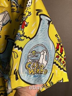 Original Vintage Sammy Hagar CABO WABO Tequila Blue Bottle Waborita Large Shirt