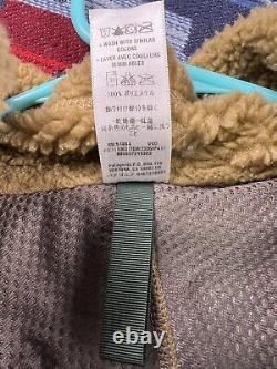 PATAGONIA Retro X Lion Tequila Brown Green Deep Pile Jacket Vtg Fleece Sherpa XL