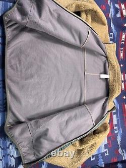 PATAGONIA Retro X Lion Tequila Brown Green Deep Pile Jacket Vtg Fleece Sherpa XL