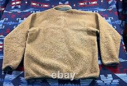 PATAGONIA Retro X Lion Tequila Brown Green Deep Pile Jacket Vtg Fleece Sherpa XL