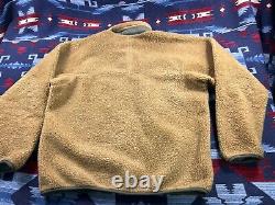 PATAGONIA Retro X Lion Tequila Brown Green Deep Pile Jacket Vtg Fleece Sherpa XL