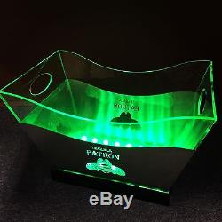 PATRON Tequila LED Kühler Metall Acryl Deko Bar Ice Bucket PATRÓN NEU OVP