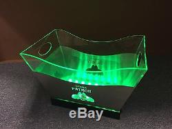 PATRON Tequila LED Kühler Metall Acryl Deko Bar Ice Bucket PATRÓN NEU OVP