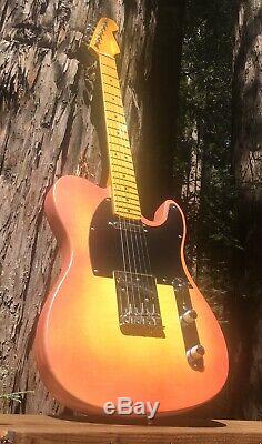 Pairadice Musicians Supply Co. Tequila Sunrise Burst Tele Style Guitar 1 Of 1