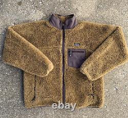 Patagonia Retro X Tequila Gold Deep Pile Fleece Jacket Vintage FA 05 Large