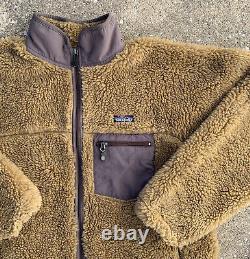 Patagonia Retro X Tequila Gold Deep Pile Fleece Jacket Vintage FA 05 Large