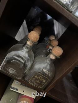 Patron Empty Tequila Bottles with Corks, Limited Edition Box, Clear, 750ml & 1L