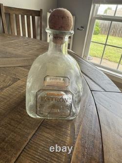 Patron Empty Tequila Bottles with Corks, Limited Edition Box, Clear, 750ml & 1L
