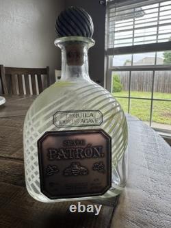 Patron Empty Tequila Bottles with Corks, Limited Edition Box, Clear, 750ml & 1L