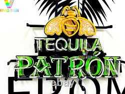 Patrón Patron Tequila Bee 20x16 Neon Sign Light Lamp With HD Vivid Printing
