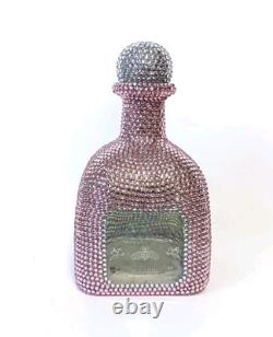 Patron Pink & Silver Rhinestone Bling Bedazzled 750ml Empty Tequila Bottle