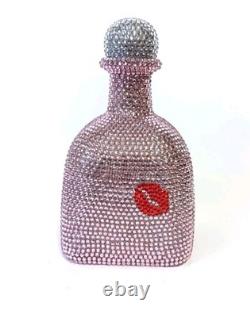 Patron Pink & Silver Rhinestone Bling Bedazzled 750ml Empty Tequila Bottle