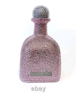 Patron Pink & Silver Rhinestone Bling Bedazzled 750ml Empty Tequila Bottle
