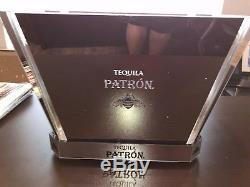 Patron Tequila Chrome Lighted 2 Bottle Ice Bucket Extremely RareLED With Charger