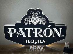 Patron Tequila Double Sided Led Bar Sign Man Cave Garage Decor Lighted Sign