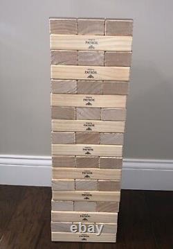 Patron Tequila Giant Wooden Toppling Tower Game With Bag NEW