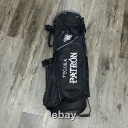 Patron Tequila Golf Bag Stand Black 7-way 5 Zip Pockets Excellent Condition