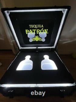 Patron Tequila Lighted Briefcase. Very Rare 2 Bottle Locking Case Heavy