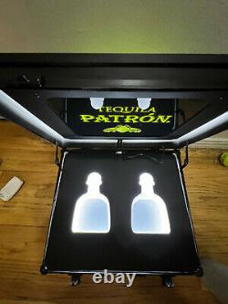 Patron Tequila Lighted Briefcase. Very Rare 2 Bottle Locking Case Heavy
