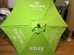 Patron Tequila Lime Green Outdoor Patio Umbrella Man Cave Decor Deck Porch 7 Ft