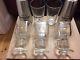 Patron Tequila Lot 3 Margarita Hand Blown Glasses 2 Stainless Shakers & Pint Cup