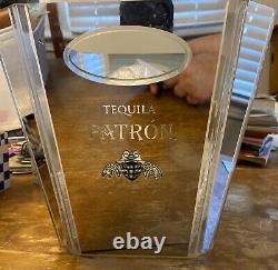 Patron Tequila Mirrored Acrylic Ice Bucket Cooler Etched Logo 16x11x9.75 Large