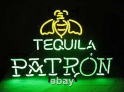 Patron Tequila Neon Sign Decor Shop Bar Room Wall Real Glass Neon Light 24