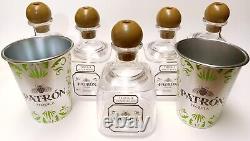 Patron Tequila Plastic Acrylic Clear Drink Cups Bottle Lot PARTY PACK straws