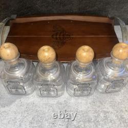 Patron Tequila Reusable 4 Plastic Bottle Cups + Wood Plater