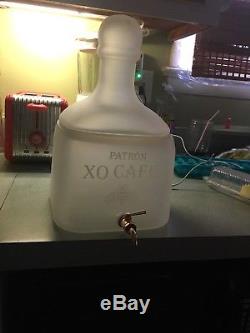 Patron Tequila XO Cafe Frosted Glass Drink Dispenser Xtra Large With Spigot