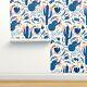 Peel-and-stick Removable Wallpaper Blue Tequila Cactus Mexico Flower Florals