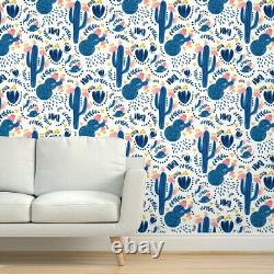 Peel-and-Stick Removable Wallpaper Blue Tequila Cactus Mexico Flower Florals