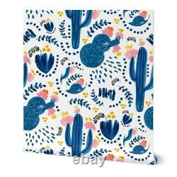 Peel-and-Stick Removable Wallpaper Blue Tequila Cactus Mexico Flower Florals