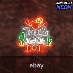 Personalised Tequila Made Me Do It Neon Sign Led Decor 23inch Size