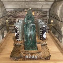 Pittsburgh Steelers Collectible Revolver Tequila Gun Bottle Stand 6 Shot Glasses