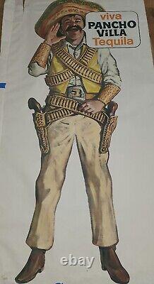 Poster Viva Pancho Villa Tequila 40 X 76 Small Damage Can Be Trimmed Off