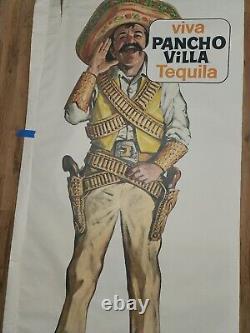 Poster Viva Pancho Villa Tequila 40 X 76 Small Damage Can Be Trimmed Off