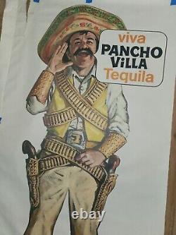 Poster Viva Pancho Villa Tequila 40 X 76 Small Damage Can Be Trimmed Off