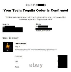 Pre-Sale Limited Edition EMPTY Tesla Tequila Bottle withstand and all packaging