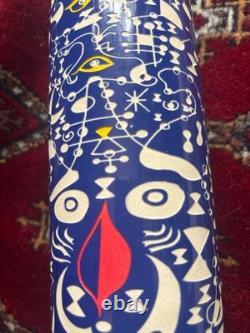 RARE Casa verde anejo 900 ml Empty Tequila Bottle Mexico blue porcelain etched