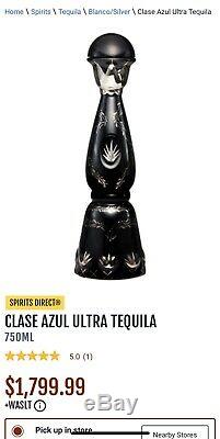 RARE Clase Azul Ultra Anejo Tequila Black/Silver/Platinum/Gold Bottle (EMPTY)